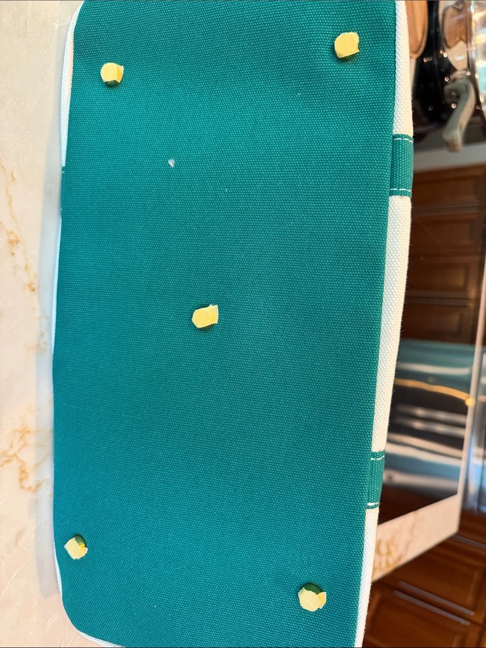 Boatkin Canvas Tote Bag with Kelly Green Trim - Structured Everyday Carry - Picture 3 of 4